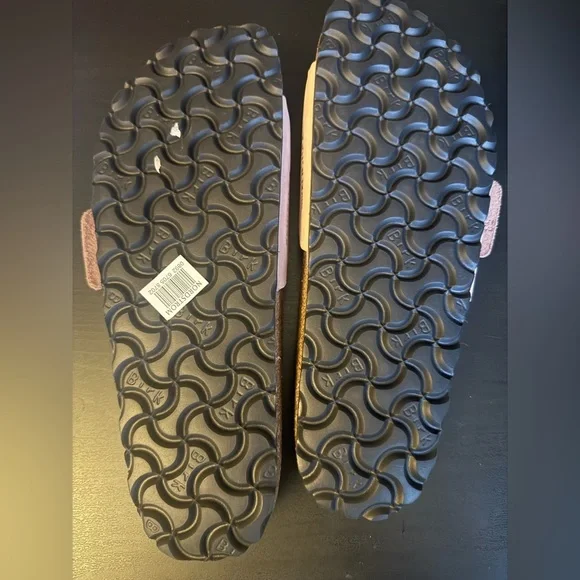 new Birkenstock Madrid big buckle slides sandals in soft pink nubuck leather - Picture 4 of 4